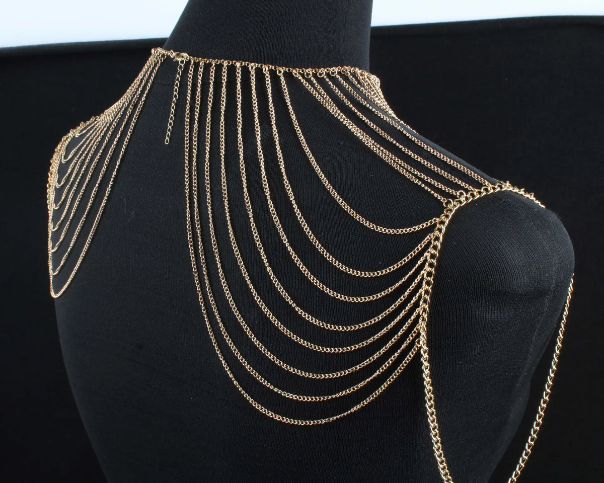 Double Shoulder Chain Necklace – Wedding Body Jewelry