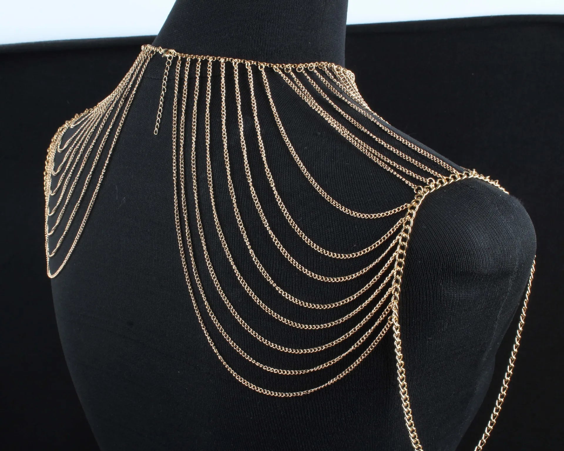 Double Shoulder Chain Necklace – Wedding Body Jewelry (V2)