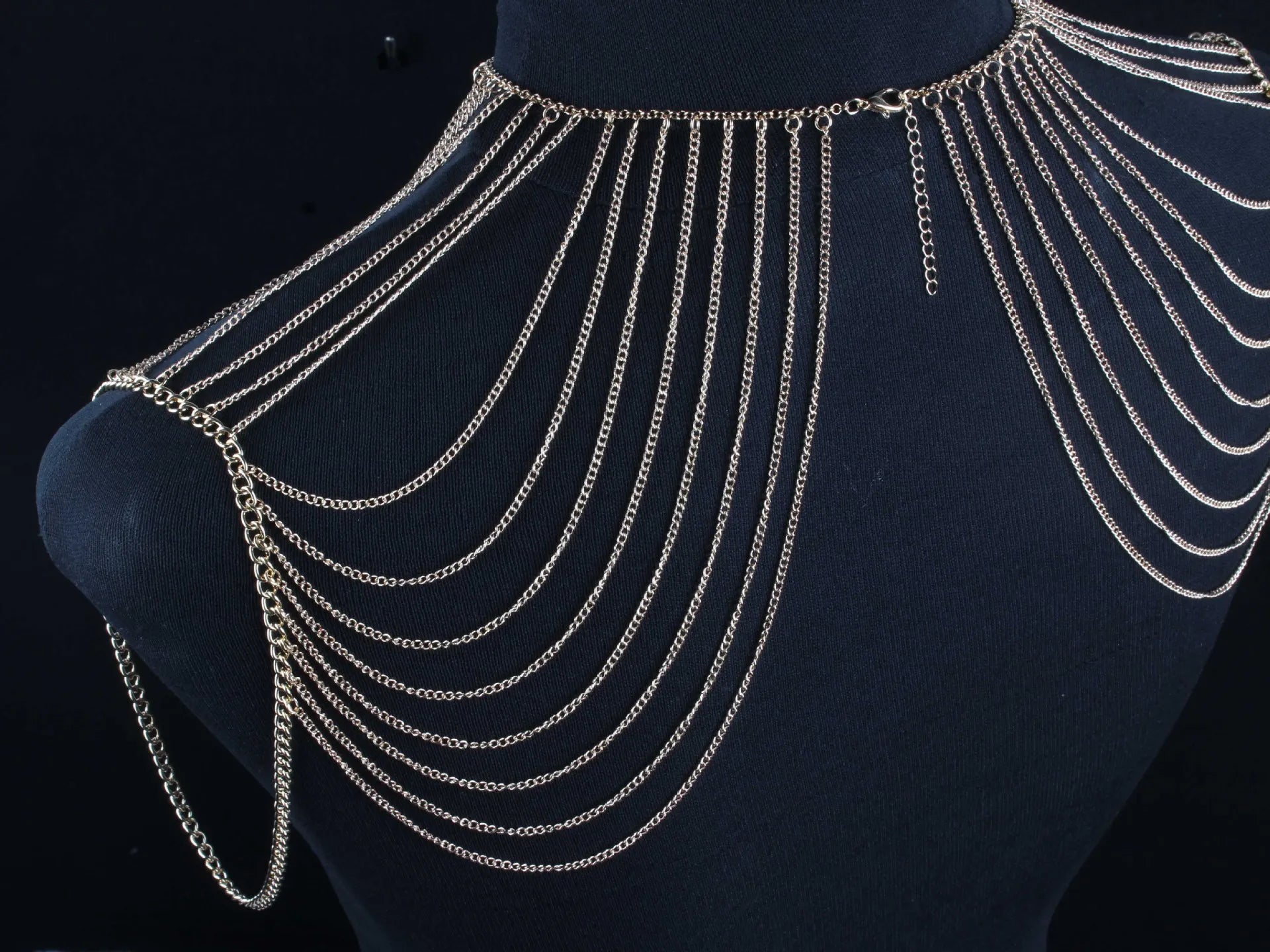 Double Shoulder Chain Necklace – Wedding Body Jewelry (V2)
