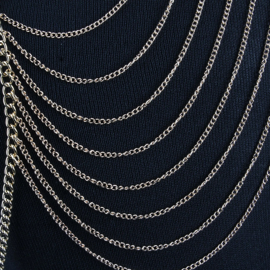Double Shoulder Chain Necklace – Wedding Body Jewelry (V2)