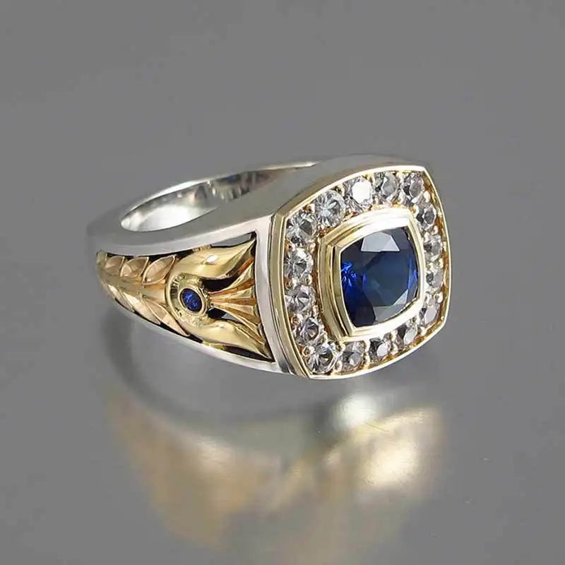 Two-Tone Ring for Men – Classic Vintage Business Style