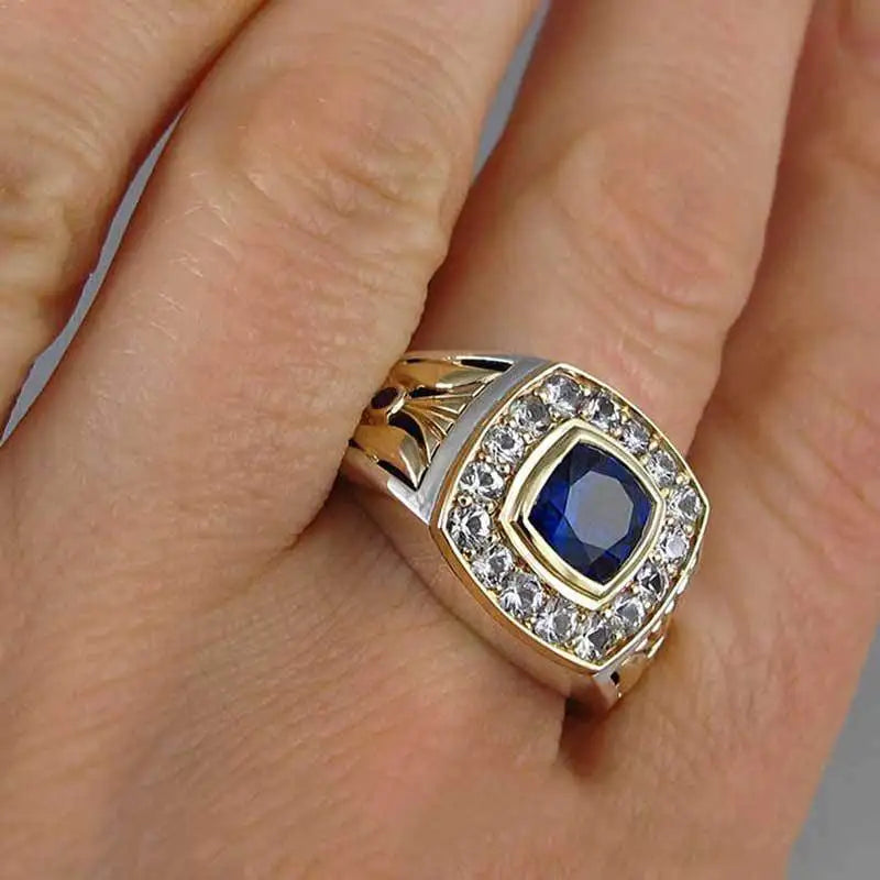 Two-Tone Ring for Men – Classic Vintage Business Style