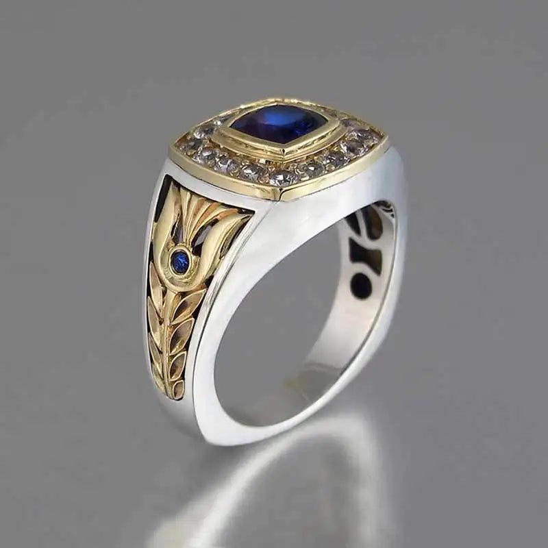 Two-Tone Ring for Men – Classic Vintage Business Style
