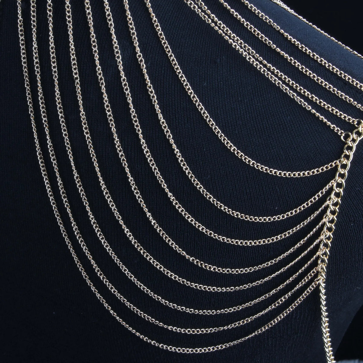 Double Shoulder Chain Necklace – Wedding Body Jewelry (V2)