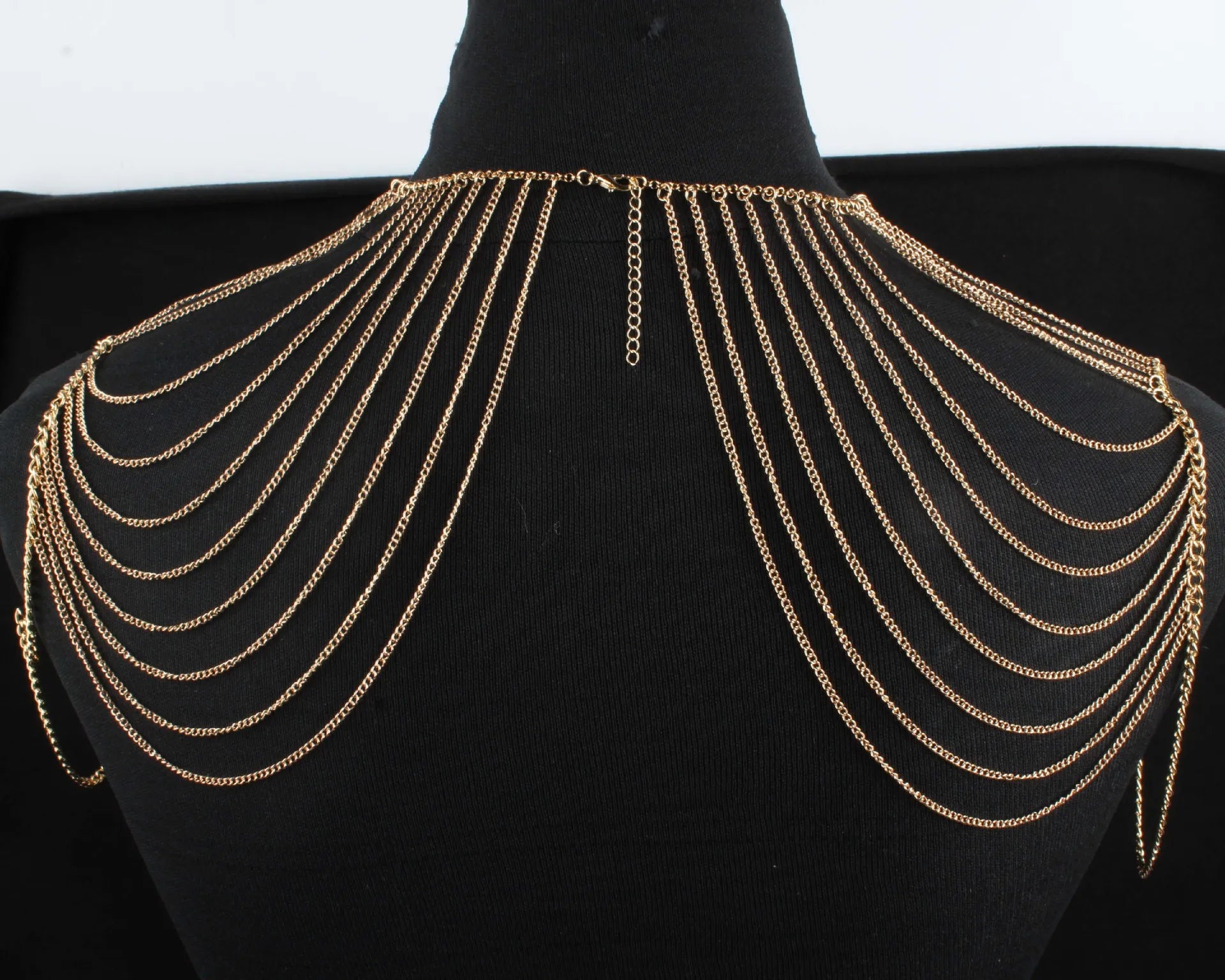 Double Shoulder Chain Necklace – Wedding Body Jewelry (V2)