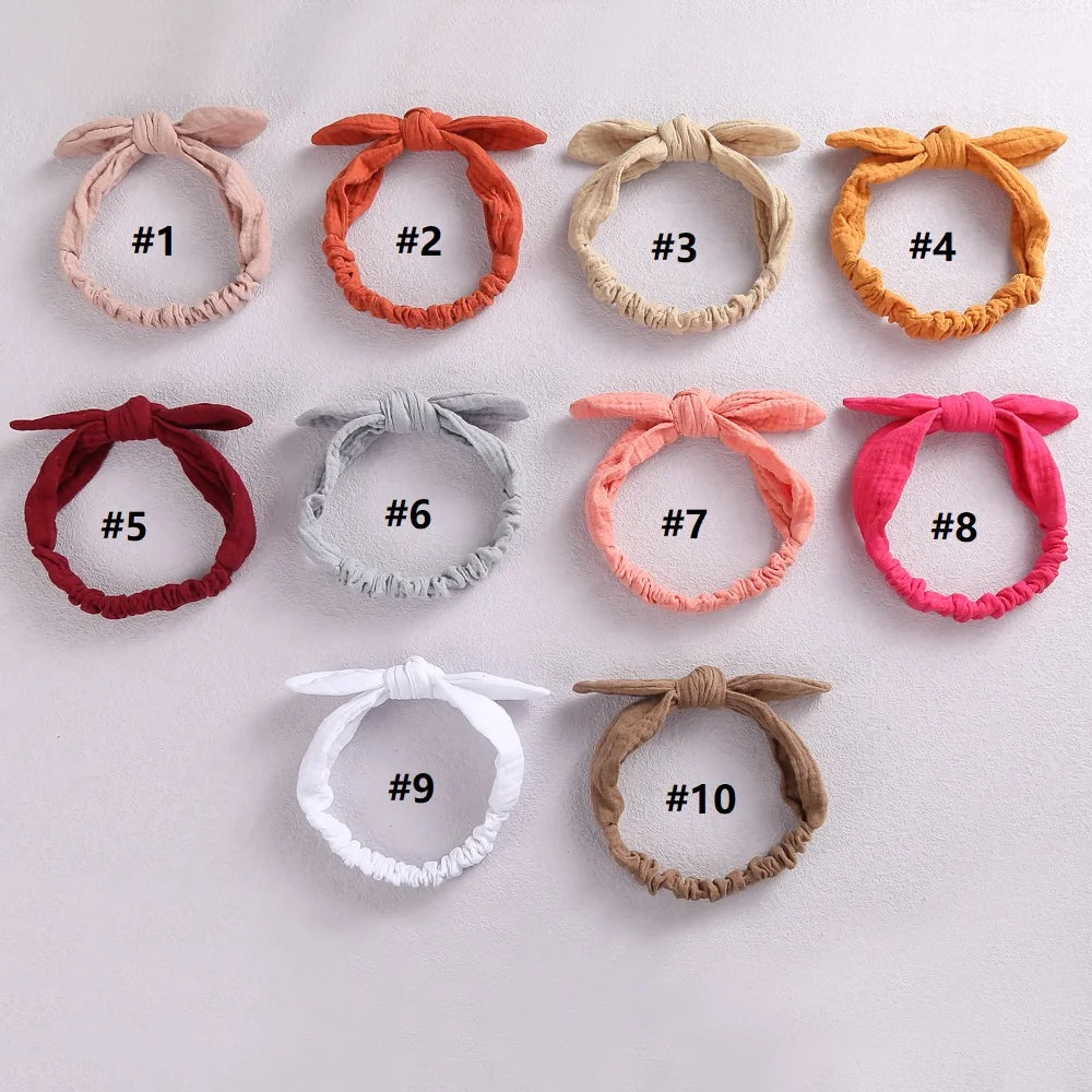 Rabbit Ears Baby Girl Headband Elastic Girl Hairband Newborn Baby Bow Headbands Bowknot Hair Accessories