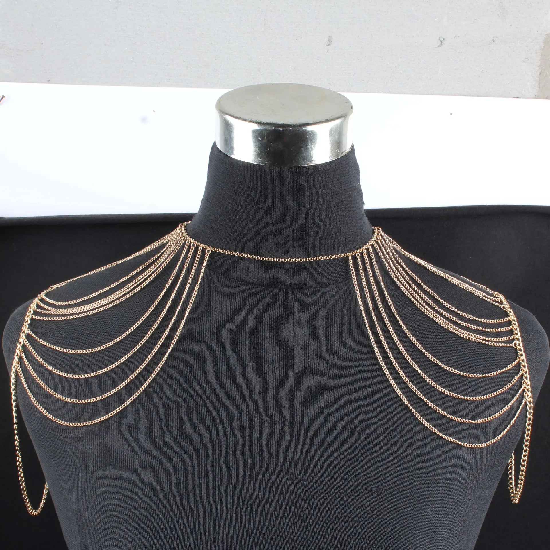 Double Shoulder Chain Necklace – Wedding Body Jewelry (V2)