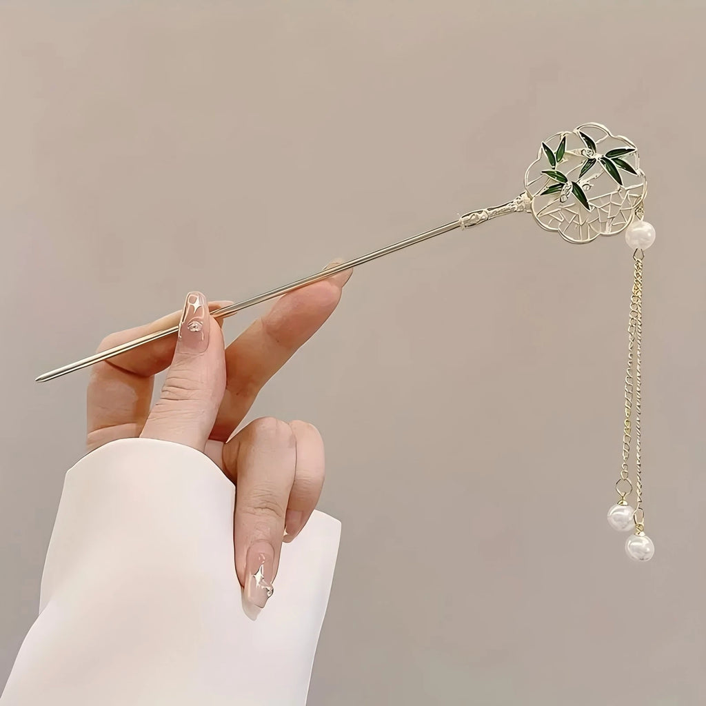 Chinese Style Tassel Hair Stick – Floral Hairpin
