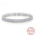 luxury designer 925 Silver fine Crystal Bracelet For Women fashion Jewelry Engagement Wedding Glamour 18CM