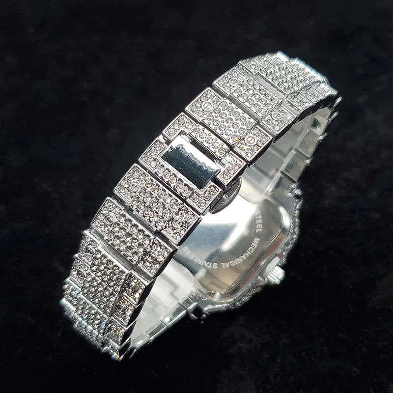 Aurajutt Iced Diamond Square Watch