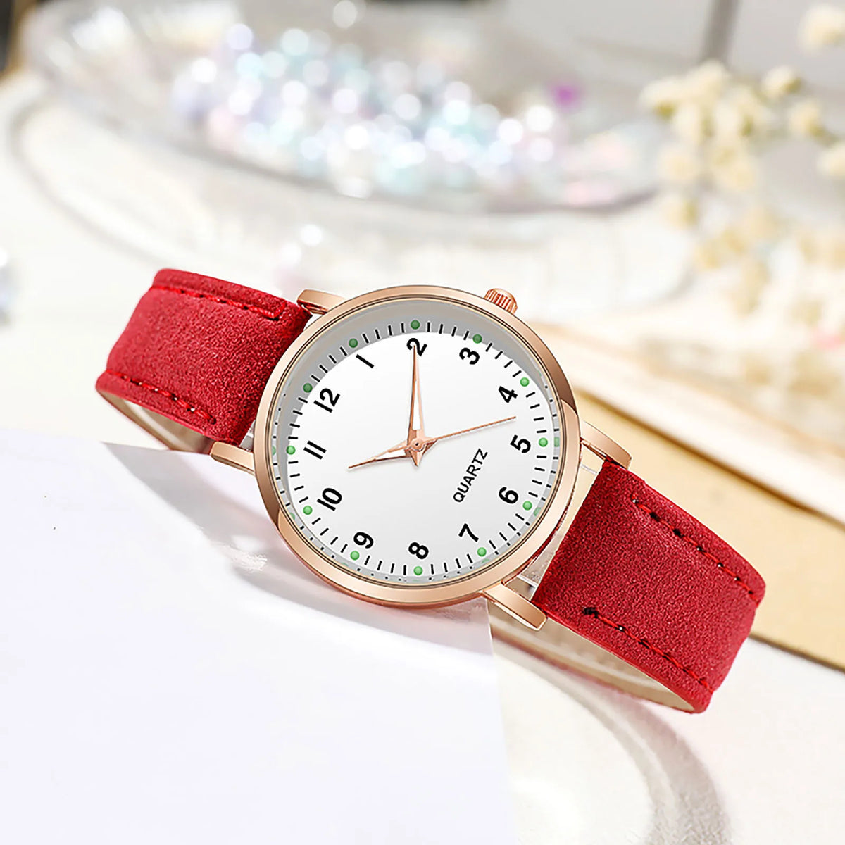 Aurajutt Diamond Luminous Leather Watch II