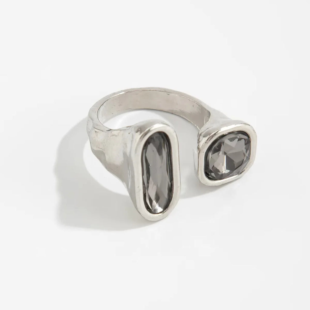 Minimalist Rhinestone Open Ring – Adjustable Knuckle Ring