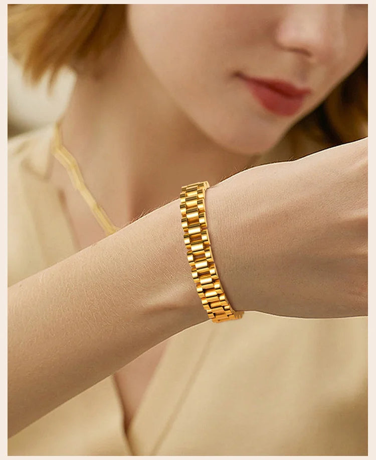 Luxury Presidential Chain Bracelet For Women Men, Stainless Steel Watch Brand Link Fashion Wrist 16cm/18cm/21cm