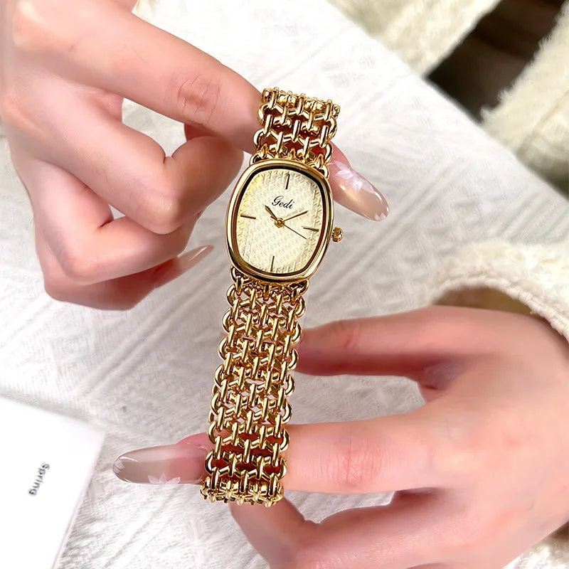 GEDI Brand Watches Light Luxury Bracelets Small Fragrance High-End Feeling Retro Waterproof Ladies Fashion Quartz Wristwatches