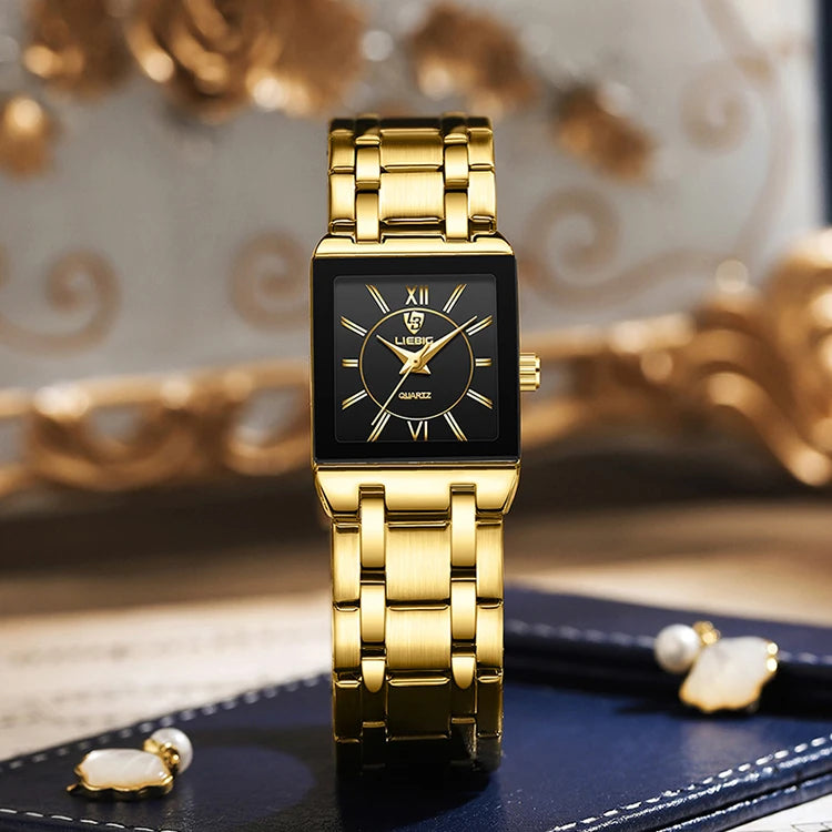 Aurajutt Golden Steel Quartz Watch