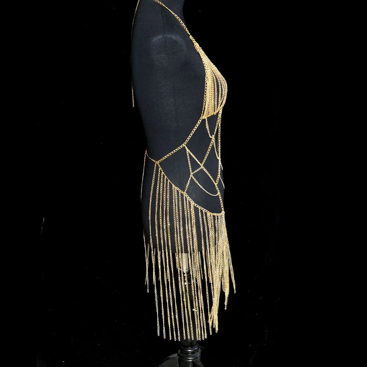 Metallic Body Chain Bra – Party & Nightclub Accessory