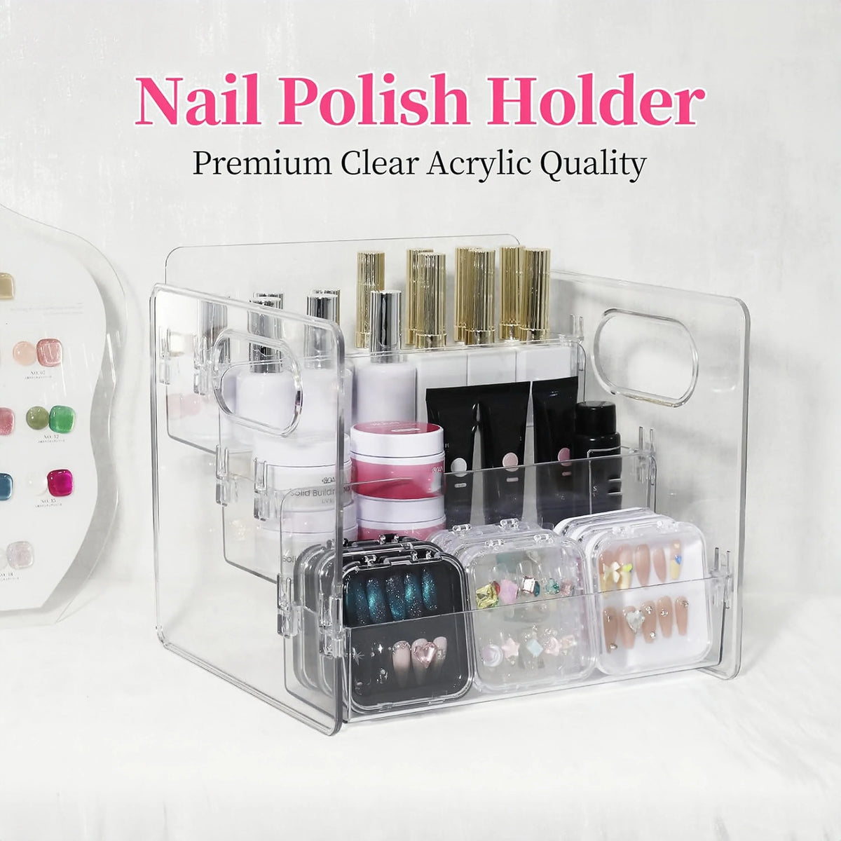 Cosmetics Desktop Storage Box, Acrylic High-Grade Dust-Proof Perfume and Skin Care Product Organizer, Three-Layer Tiered Display and Storage Rack for Dressing Table