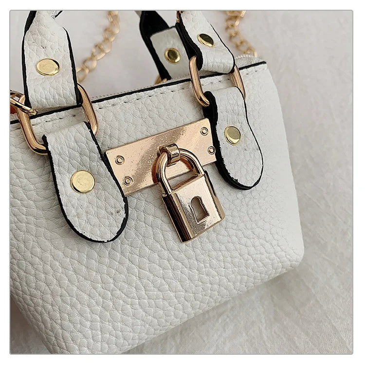 2026 Girls Hand-held Small Square Bag 2025 Summer New Classic Children Carrying One-shoulder Messenger Bag. Wallet Keychain