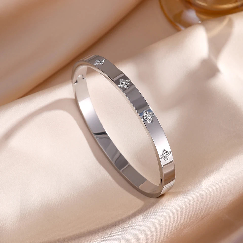 ZAKOL Stackable Zirconia Bangle Bracelet Set