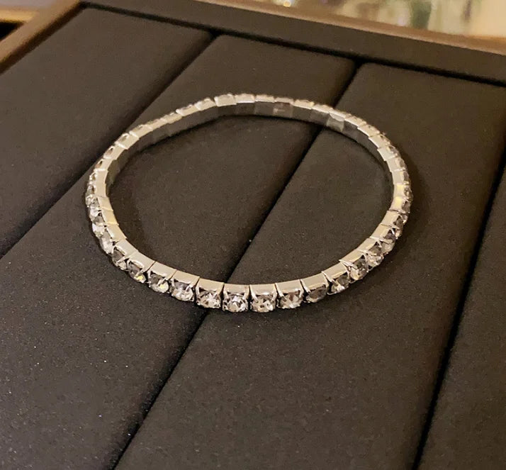 Luxury Adjustable Bracelet Women's Fashion Temperament Geometric Square Rhinestone Bracelet Wristband Party Wedding Jewelry K-