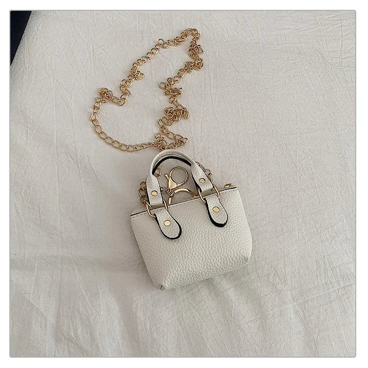 2026 Girls Hand-held Small Square Bag 2025 Summer New Classic Children Carrying One-shoulder Messenger Bag. Wallet Keychain