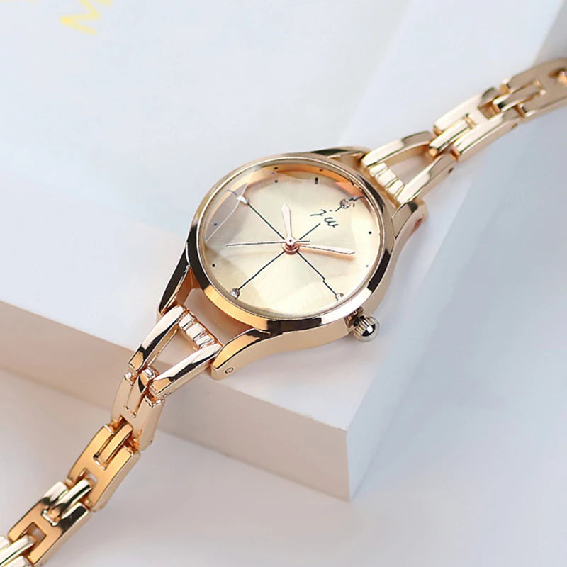 Luxury Bracelet Watch For Women Elegant Rose Gold Ladies Wrist Watches Rhinestone Simple Fashion Female Quartz Relogio Feminino