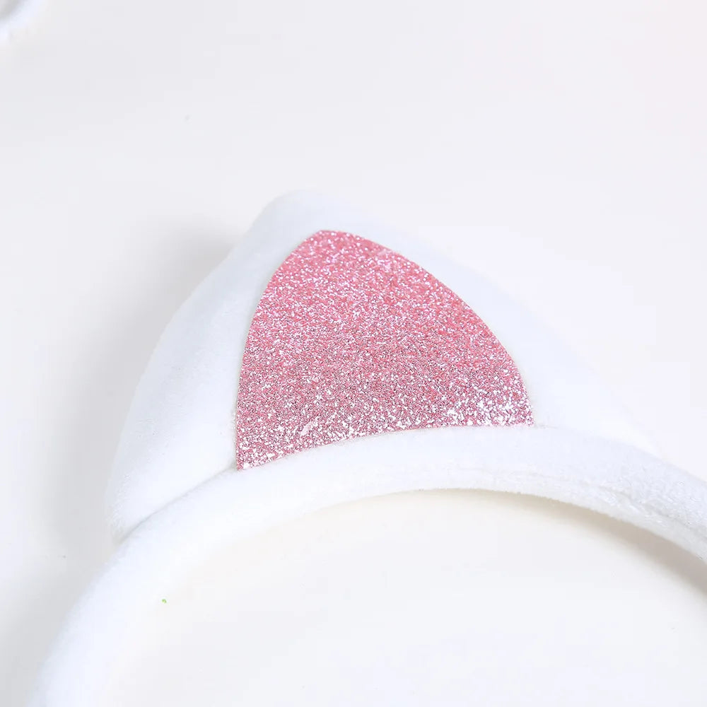 Cute Baby Girls Cat Ears Glitter Headband Kawaii Headwear For Kids Toddler Halloween Party Accessories Hairhoop Birthday Gifts
