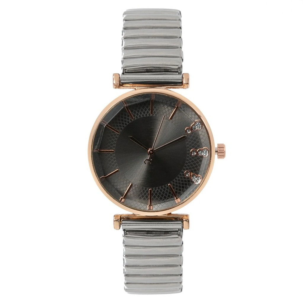Luxury Treasure Blue Simple Crystal Ladies Quartz Watch Casual Stainless Steel Stretch Strap Fashion Women Dress Clock Watches