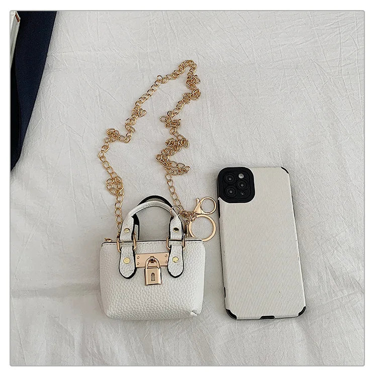 2026 Girls Hand-held Small Square Bag 2025 Summer New Classic Children Carrying One-shoulder Messenger Bag. Wallet Keychain