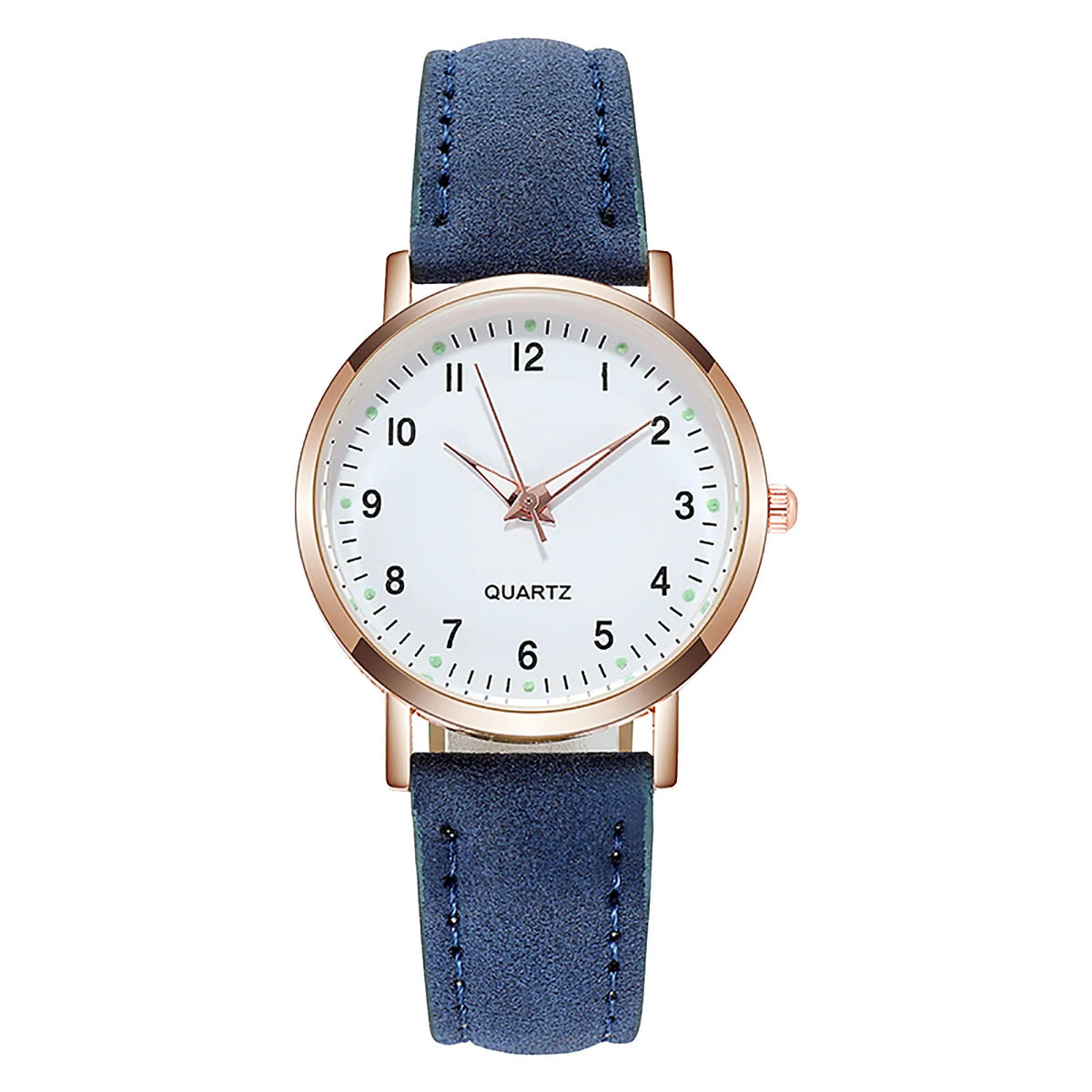 Aurajutt Diamond Luminous Leather Watch