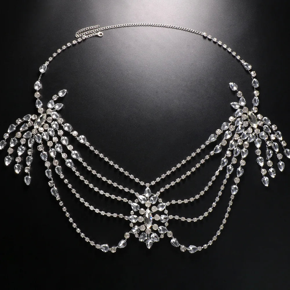 Crystal Bridal Shoulder Chain – Bead & Shawl Body Jewelry