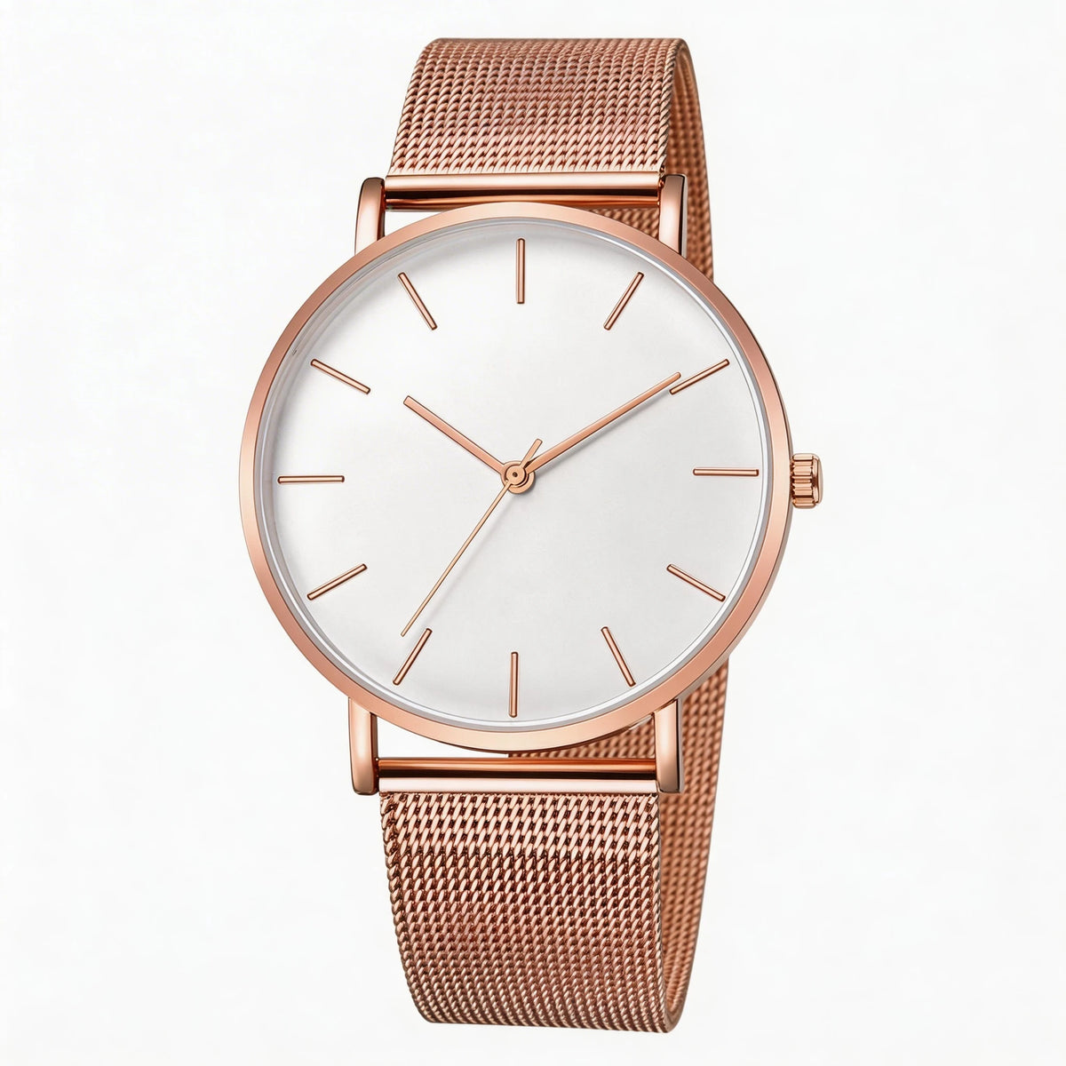 Aurajutt Rose Gold Steel Bracelet Watch