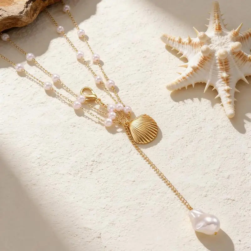 Boho Layered Pearl Waist Chain – Gold Body Jewelry