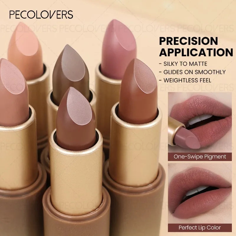 1pcs Multi-color Lipstick, Brown Lip Gloss, Waterproof and Long-lasting, Full and Charming Lips, Lip Cosmetics