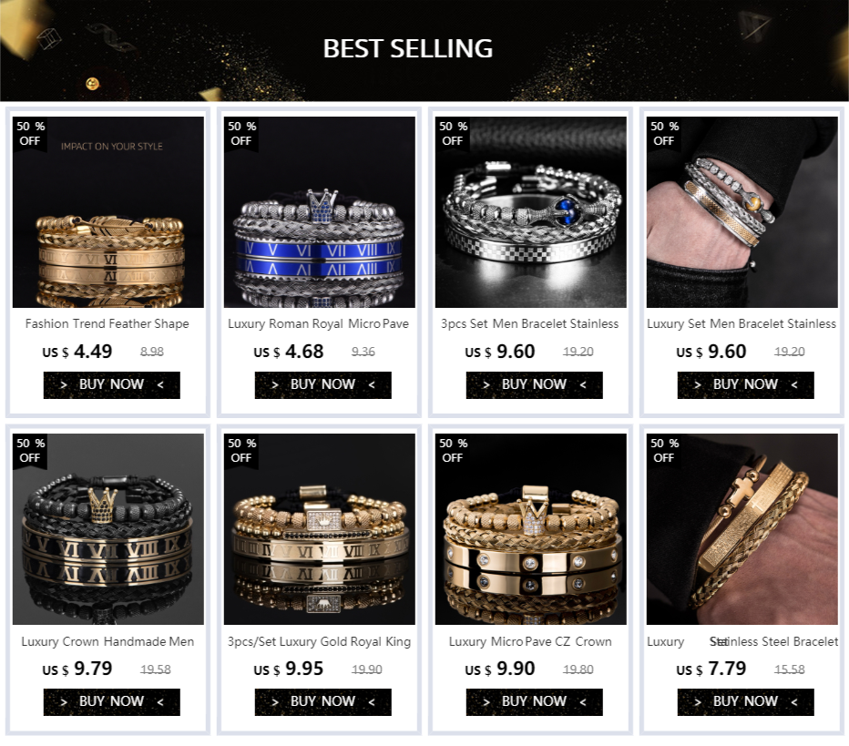 Luxury Royal King Crown Men Bracelets  Roman Numeral Bracelet Unique Design Braided Adjustable Bangle Pulseira