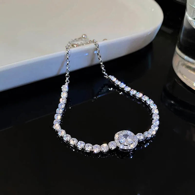 Luxury Classic Full of Rhinestones 18K Gold Plated Bracelets For Women Sparkling Simple Zircon Bracelets Jewelry Birthday Gifts