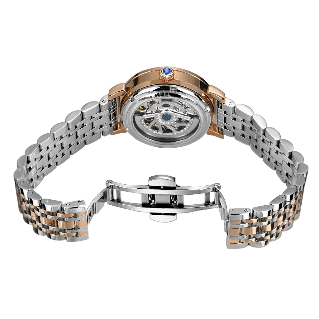 Aurajutt Rose Gold Diamond Automatic Watch