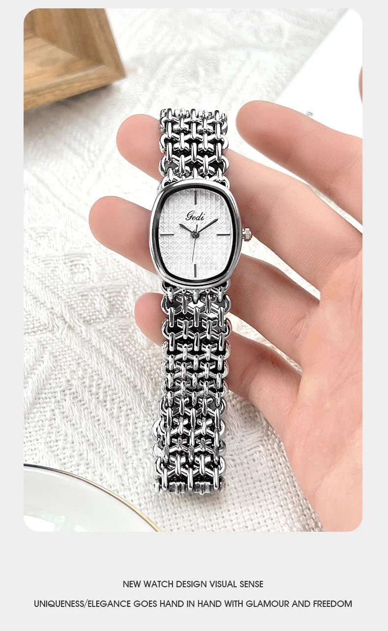GEDI Brand Watches Light Luxury Bracelets Small Fragrance High-End Feeling Retro Waterproof Ladies Fashion Quartz Wristwatches