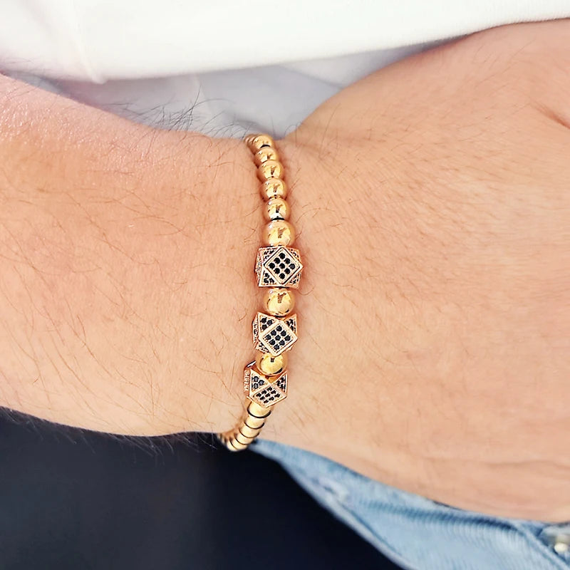 Luxury  Roal Rafa Man Bracelet For Women Stainless Steel Beaded Hand Jewelry Couple Gift