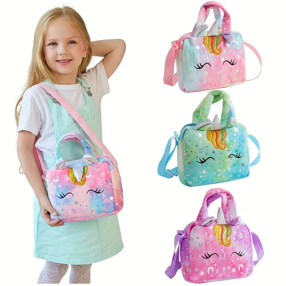 Fashion Sweet Unicorn Handbags For Girls Cute Kid Crossbody Shoulder Bag Children Birthday Party Gift Little Girl Small Purse