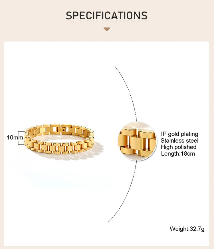 Luxury Presidential Chain Bracelet For Women Men, Stainless Steel Watch Brand Link Fashion Wrist 16cm/18cm/21cm