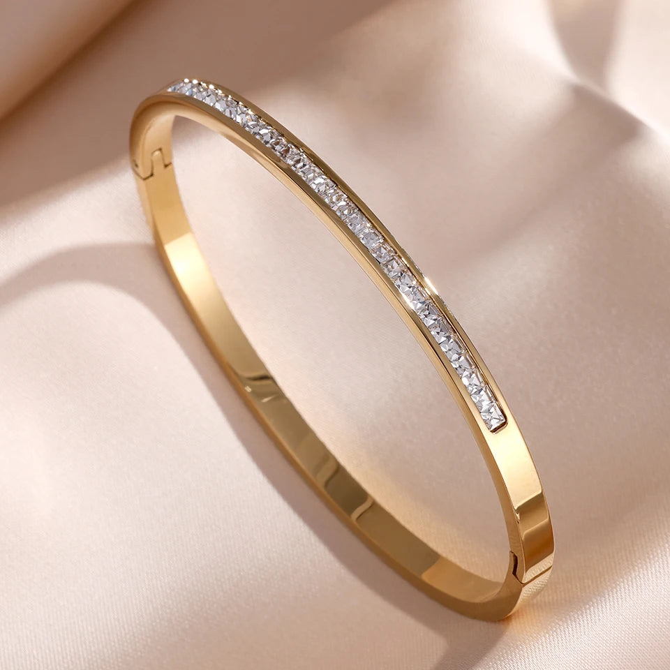 ZAKOL Stackable Zirconia Bangle Bracelet Set