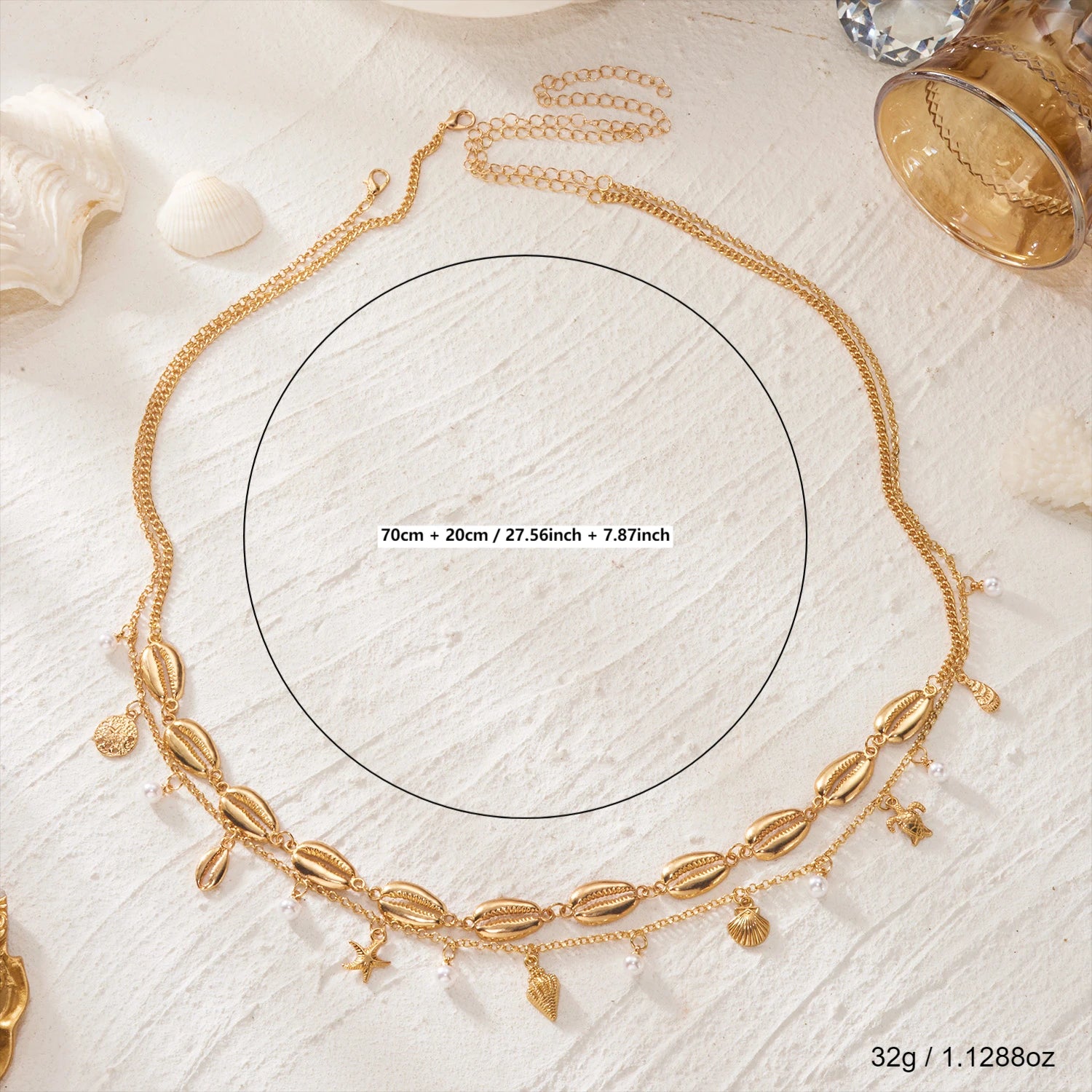 Double-Layer Pearl Belly Chain – Boho Festival Jewelry