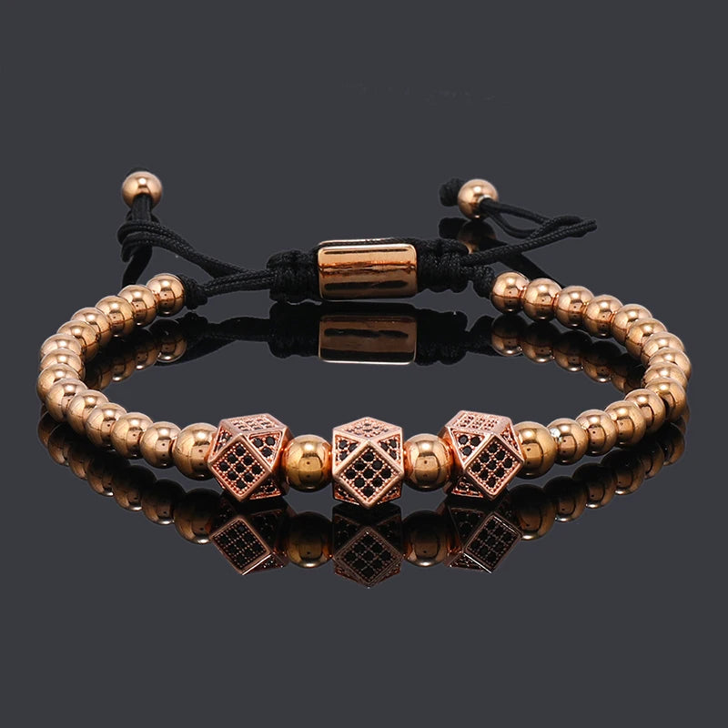 Luxury  Roal Rafa Man Bracelet For Women Stainless Steel Beaded Hand Jewelry Couple Gift
