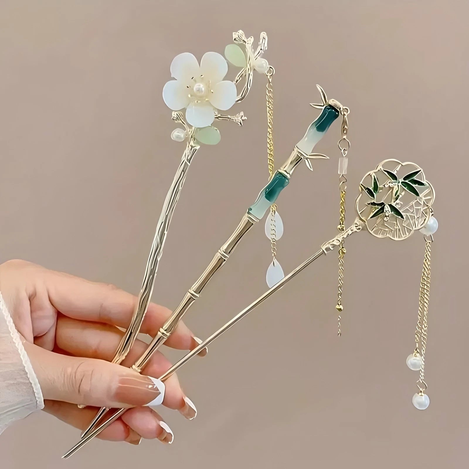 Chinese Style Tassel Hair Stick – Floral Hairpin