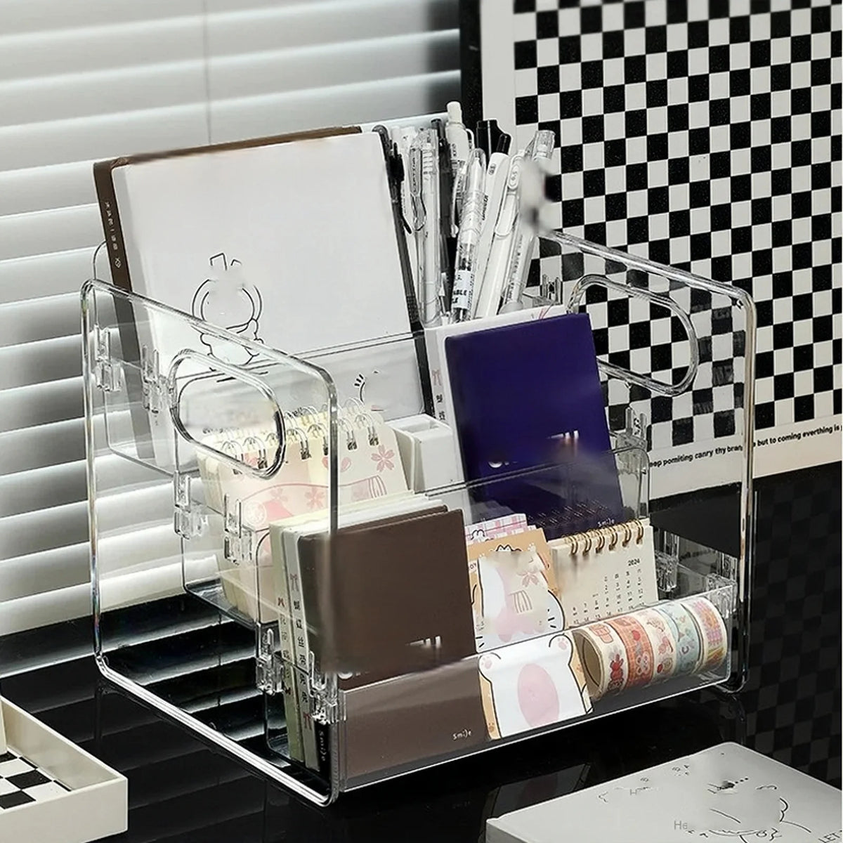 Cosmetics Desktop Storage Box, Acrylic High-Grade Dust-Proof Perfume and Skin Care Product Organizer, Three-Layer Tiered Display and Storage Rack for Dressing Table