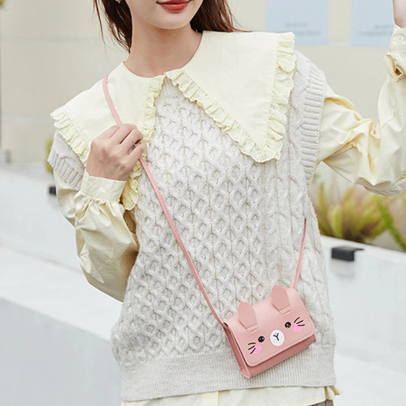 Children's Mini Handbags Fashion Princess Baby Girls PU Leather Small Shoulder Crossbody Bags Cute Kids Coin Purse Wallet