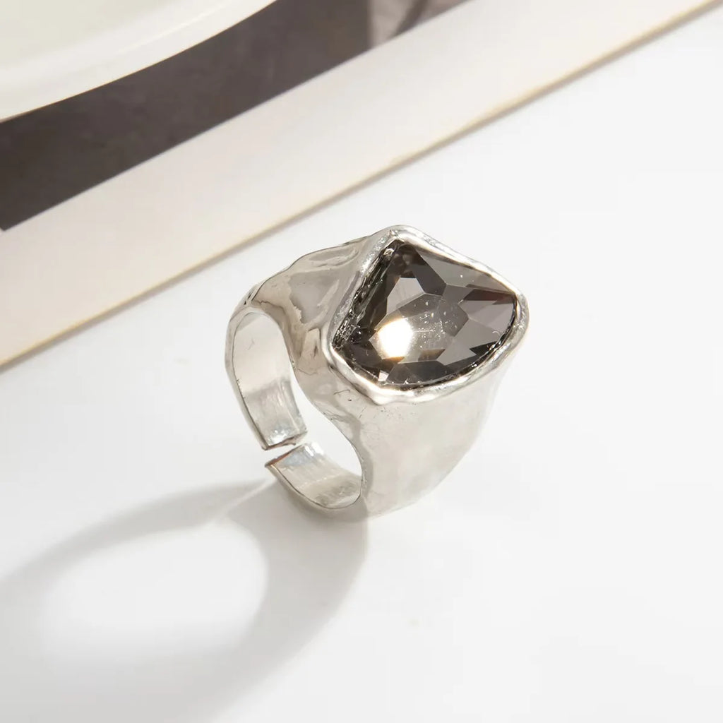Minimalist Rhinestone Open Ring – Adjustable Knuckle Ring