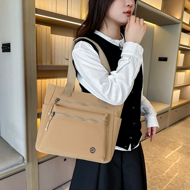 Women Tote Bag Large Capacity Waterproof Canvas Eco-friendly Shoulder Handbag Work School Travel Shopping Daily Essential