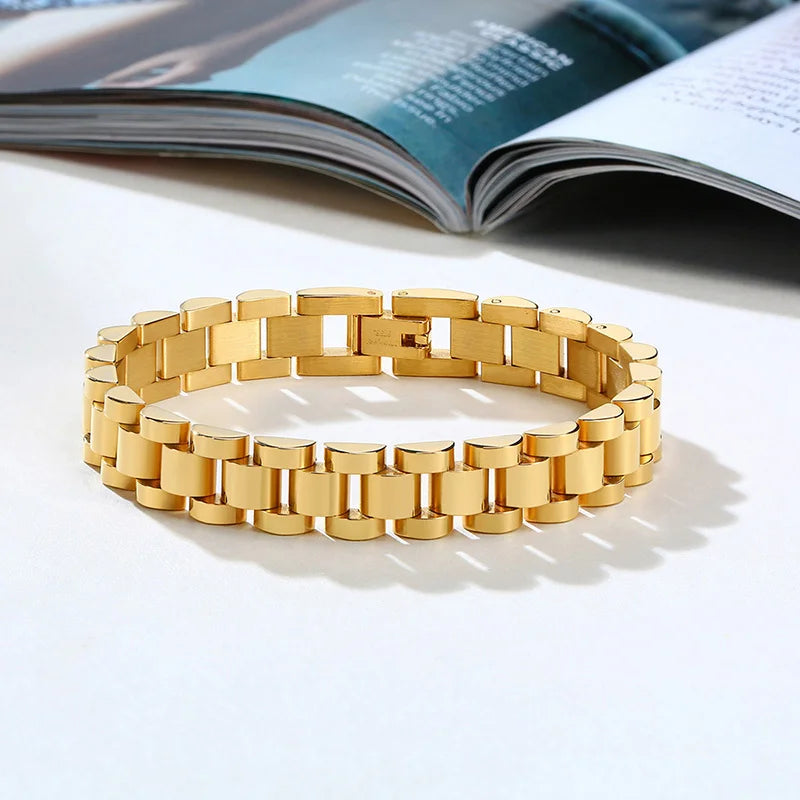 Luxury Presidential Chain Bracelet For Women Men, Stainless Steel Watch Brand Link Fashion Wrist 16cm/18cm/21cm